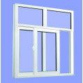 Ventana corrediza de PVC con ventana de vidrio de doble acristalamiento UPVC